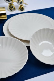 Hermia Isil 24 - Juego de cena de porcelana 24 piezas Blanco